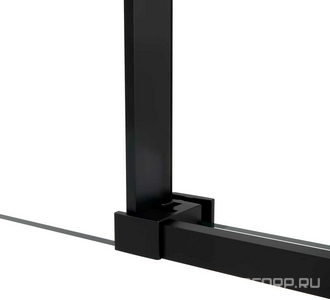 Дверь для душа, в нишу 1200хh2000мм, раздвижн, 1 дверь, 1 неподв.секция, правая/левая,(стек.тонирован 6мм Easy Clean,фурн.цв.черный мат),  ZZ Vincea Slim Soft VDS-1SS120CGB