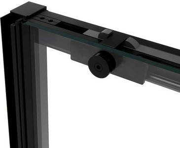 Дверь для душа, в нишу 1200хh2000мм, раздвижн, 1 дверь, 1 неподв.секция, правая/левая,(стек.тонирован 6мм Easy Clean,фурн.цв.черный мат),  ZZ Vincea Slim Soft VDS-1SS120CGB