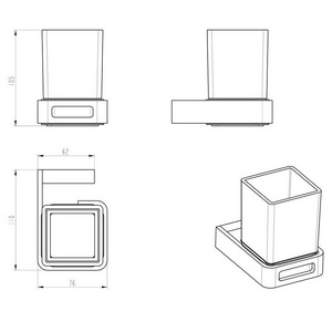 Стакан подвесной Boheme Q.10944-G, золото, ZZ Boheme q 10944-G