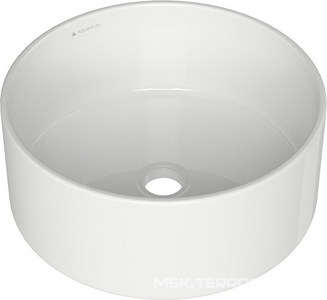 Раковина накладная на столешницу, круглая, 400x400хh165мм, без отв.д/смесит., без перелива, (цв.белый глянец),  ZZ Aqueduto Espiral ESP0110