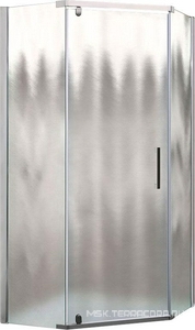 Душевой уголок 1000х1000хh1950мм, 5-ти угольный, распашная дверь правая/левая, с 2 неподв.сегментами, (стекло шиншила 6мм, фурн.цв.хром),  ZZ Vincea Stresa VSP-1S100CH