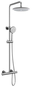 Смеситель-термостат для душа, со стационарным верхн.душем 25см., душевая лейка, шланг в компл., (цв.хром),  ZZ Vincea Desire VSFS-1D0TCH
