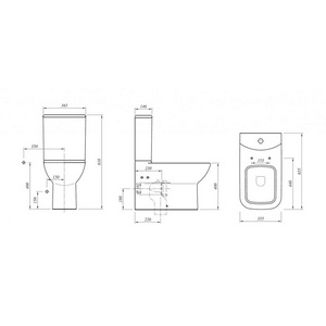 Унитаз напольный с бачком с тонким сиденьем микролифт, цвет  белый Kale babel 310200100022(71110343000)+310200400106+310200700038+SA20000S