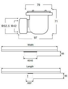 Сифон для поддона из камня, без накладки сливного отверстия поддона, Vincea ZZ Vincea Универсал VSPH-D611