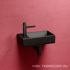 Раковина  41х22 см,отверстия под смеситель слева, БЕЗ донного клапана, цв. черный матовый ZZ Ceramica Nova Element CN6051RMB