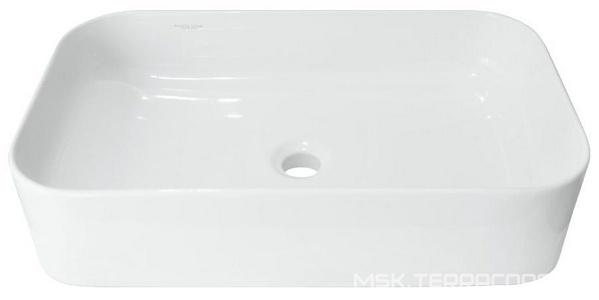 Раковина накладная 60х36х14 , БЕЗ отверстия под смесител, цвет белый Sanita Luxe Infinity WB.CT/Infinity/60-N.Slim/WHT.G/S1 / (INF60SLWB01S)