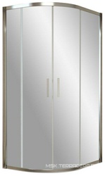 Душевое ограждение ZS-F 100*90*190 см, полукруглое, ассиметричное, глянцевый хром, стекло прозрачное, ZZ