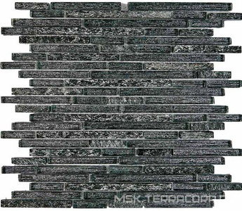 Мозаика Мастера Керамики Glass 725 из мрамора и стекла (чипы 10x48/98/148) 28,6х30