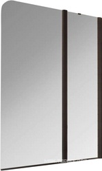 Ограждение на ванну двухстворчатое, с неподвижным сегментом 115*150 см, правое, профиль черный матовый, стекло прозрачное, ZZ