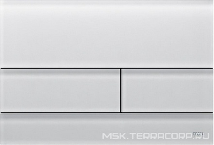 Панель смыва с двумя клавишами, для застенного модуля д/унитаза, (стекло белое сатинированное),  II ZZ Tece TECEsquare 9240824