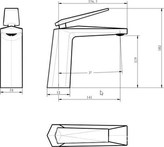 Смеситель для раковины, однорычажный, без донного клапана, цв. черный + золото ZZ Boheme Venturo 381-B