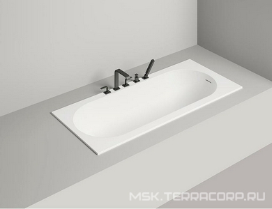 Ванна 1700х750хh600мм, встраив., литой камень S-Stone матов цв.белый, д/к Up&Down в цвет ванны, интегрир.слив-перелив, ножки компл,  ZZ Salini Ornella Kit 102421M