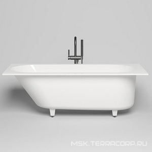 Ванна 1700х750хh600мм, встраив., литой камень S-Stone матов цв.белый, д/к Up&Down в цвет ванны, интегрир.слив-перелив, ножки компл,  ZZ Salini Ornella Kit 102421M