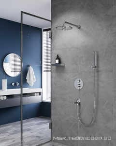 Душевой комплект для душа : встраиваемый смеситель + внутренняя часть, излив, верхний/ручной душ, держатель, цв.хром ZZ Timo saona SX-2379/00SM