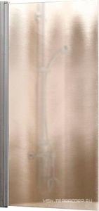 Душевая шторка на ванну, распашная, правая/левая, 800хh1400мм, (профиль цв.хром, стекло шиншилла 5мм), Vincea ZZ Vincea Универсал VSB-11800CH