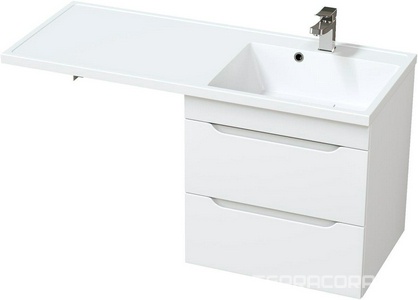 Тумба подвесная  56 см, для раковины под стиральную машину, цвет белый ZZ Mirsant Soho УТ000095716