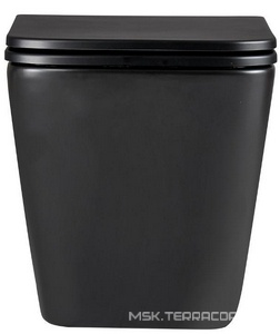 Подвесной унитаз c крышкой-сиденьем микролифт, смыв торнадо, безободковый, цв.черный ZZ Lemark Florex 9612002