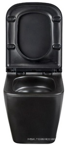 Подвесной унитаз c крышкой-сиденьем микролифт, смыв торнадо, безободковый, цв.черный ZZ Lemark Florex 9612002