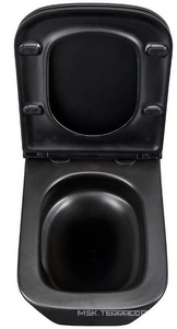 Подвесной унитаз c крышкой-сиденьем микролифт, смыв торнадо, безободковый, цв.черный ZZ Lemark Florex 9612002