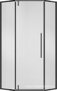 Душевой уголок 1000х1000хh1950мм, 5-ти угольн, распаш.дверь правая/левая, с 2 неподв.сегмент.(ст.прозр.6мм Easy Clean, фурнит.цв.черный мат), ZZ Vincea Slim-N VSP-4SN100CLB