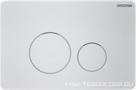 Клавиша смыва, двойной смыв, нержавеющая сталь, цв.белый матовый Grossman Classic 700.K31.05.01M.01M