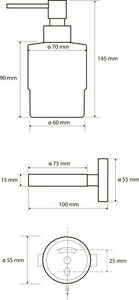 Дозатор для жидкого мыла, настенный, (цв.золото глянец./стекло мат.),  ZZ Bemeta Brilo 161109102