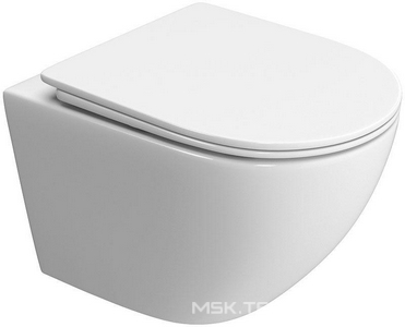 Унитаз подвесной, безободковый, смыв Tornado, 490x360x380мм, сиденье с микролифтом, крепеж в компл., Uno-Tor ZZ BelBagno UNO BB5177CH-TOR/SC