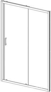 Дверь для душа, в нишу 1200хh1900мм, раздвижная, 1 дверь, 1 неподв.секция, правая/левая, (стекло прозрачное 6мм, фурн.цв.вороненая сталь),  ZZ Vincea Alpha VDS-3AL120CLGM