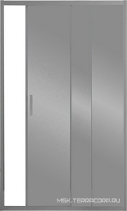 Дверь для душа, в нишу 1200хh1900мм, раздвижная, 1 дверь, 1 неподв.секция, правая/левая, (стекло прозрачное 6мм, фурн.цв.вороненая сталь),  ZZ Vincea Alpha VDS-3AL120CLGM