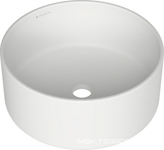 Раковина накладная на столешницу, круглая, 400x400хh165мм, без отв.д/смесит., без перелива, (цв.белый матовый),  Aqueduto Espiral ESP0120