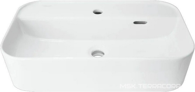 Раковина накладная 60х36х14,c отверстием под смеситель, цвет белый Sanita Luxe Infinity WB.CT/Infinity/60-C.Shelf/WHT.G/S1