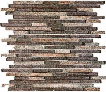 Мозаика 726 из мрамора и стекла (чипы 10x48/98/148) 28,6х30 Мастера Керамики Glass 726