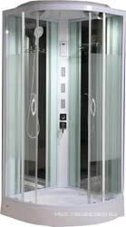 Душевая кабина с гидромассажем F 81-4 white 900*900*2150, профиль белый, передняя стенка - экранированное стекло, задняя - зеркальное,низкий поддон|KL