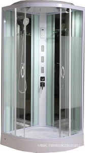 Душевая кабина с гидромассажем  81-4 white 900*900*2150, профиль белый, передняя стенка - экранированное стекло, задняя - зеркальное,низкий поддонKL Graham F F 81-4/900*900