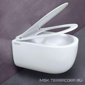 Подвесной унитаз c крышкой-сиденьем микролифт, безободковый, цв.белый KL Berges Ego 082111