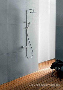 Душевой гарнитур со смесителем для душа, верхний душ 200мм, душ лейка, душ.шланг 1600мм, хром Kludi Logo 6808505-00