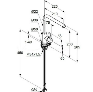 Смеситель для кухонной мойки Kludi L-ine S 408033975 черный матовый Kludi L-INE 408033975