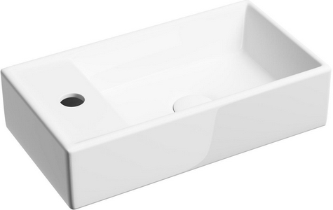 Раковина  41х22 см,отверстия под смеситель слева, БЕЗ донного клапана, цв.белый ZZ Ceramica Nova Element CN6051R