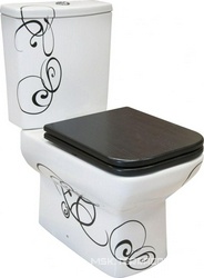 Унитаз-компакт Della Quattro Wood 022 джаз черный| 64x38x78