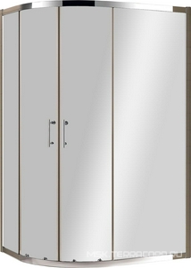 Душ.уголок 1200х900хh1900мм,R550,ассиметричный, 2 раздвижн.двери с 2 непод.сегм, Правый/Левый, вход 520мм,(стекл.прозрачн.6мм, фурнит.цв.хром),  ZZ Cezares Eco ECO-O-RH-2-120/90-C-Cr