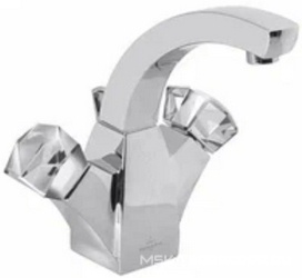 Излив смесителя для раковины на 1 отв. с д/к, 125мм, (цв.хром), Square exclusive ZZ