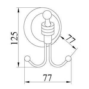 Крючок двойной , крепеж в комплекте, бронза ZZ Boheme Hermitage 10325