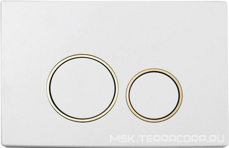 Кнопка для инсталляции, пластик, цв. белый /золото, круглые клавиши ZZ Boheme black 660