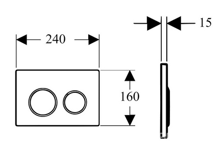 Кнопка для инсталляции, пластик, цв. белый /золото, круглые клавиши ZZ Boheme black 660