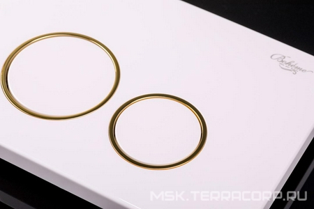 Кнопка для инсталляции, пластик, цв. белый /золото, круглые клавиши ZZ Boheme black 660