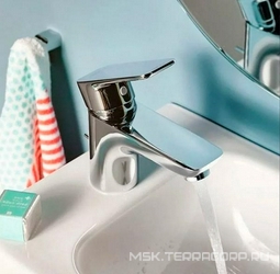 Смеситель для раковины, донный клапан в компл, хром Kludi Pure&Style 402900575