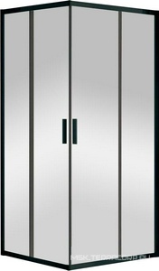 Душевой уголок 900х900хh1900мм, квадрат, правый/левый, (стекло прозрачное 6мм, фурн.цв.черный мат.),  ZZ Vincea Garda VSS-1G900CLB