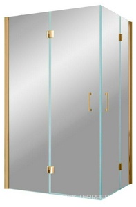 Душевое ограждение  100x120x190 см, левое, угловое прямоугольное, двери распашные, профиль бронза, стекло прозрачное ZZ Vegas Glass AFA-F AFA-F 120*100 05 01 лев.