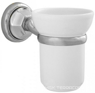 Стакан настенный (держатель цв.хром, керамика),  ZZ Andrea Catarina CAK420 CR