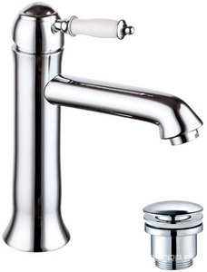 Смеситель для раковины, донный клапан Click-Clack в компл.,цв. хром, ZZ Lemark Villa LM4837C